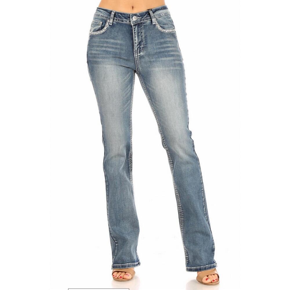 NEW BUS STOP angels baby distressed jeans in light wash